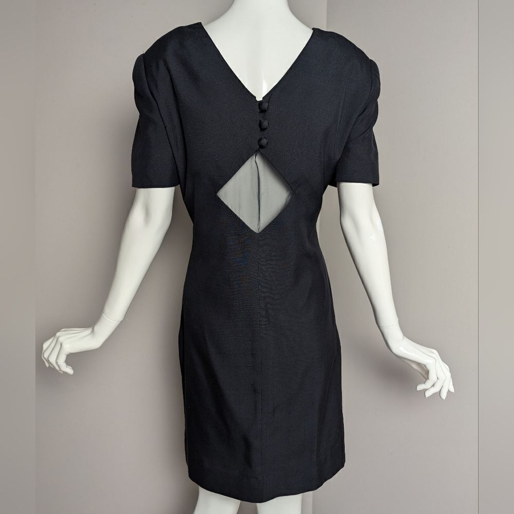 David Hayes for Neiman Marcus Vintage Silk Little Black Dress, Size 6